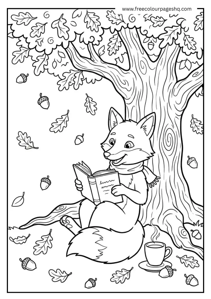 Fox Reading Under Tree Fox Reading Under Tree
