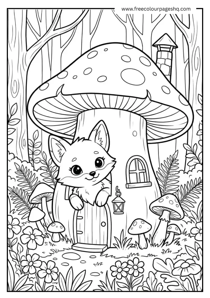Fox with Mushroom House Fox with Mushroom House