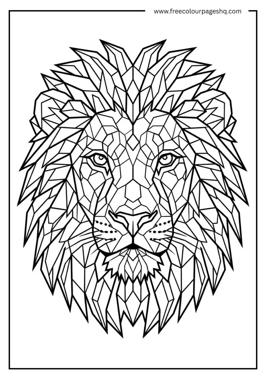 Geometric Lion Portrait