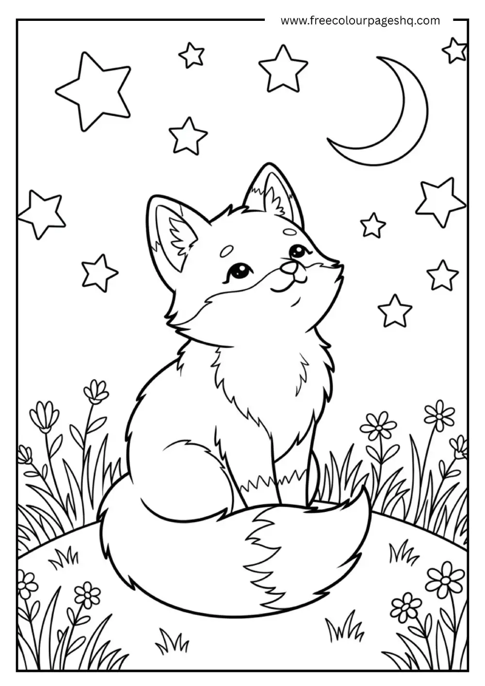 Kawaii Fox Under Stars Kawaii Fox Under Stars