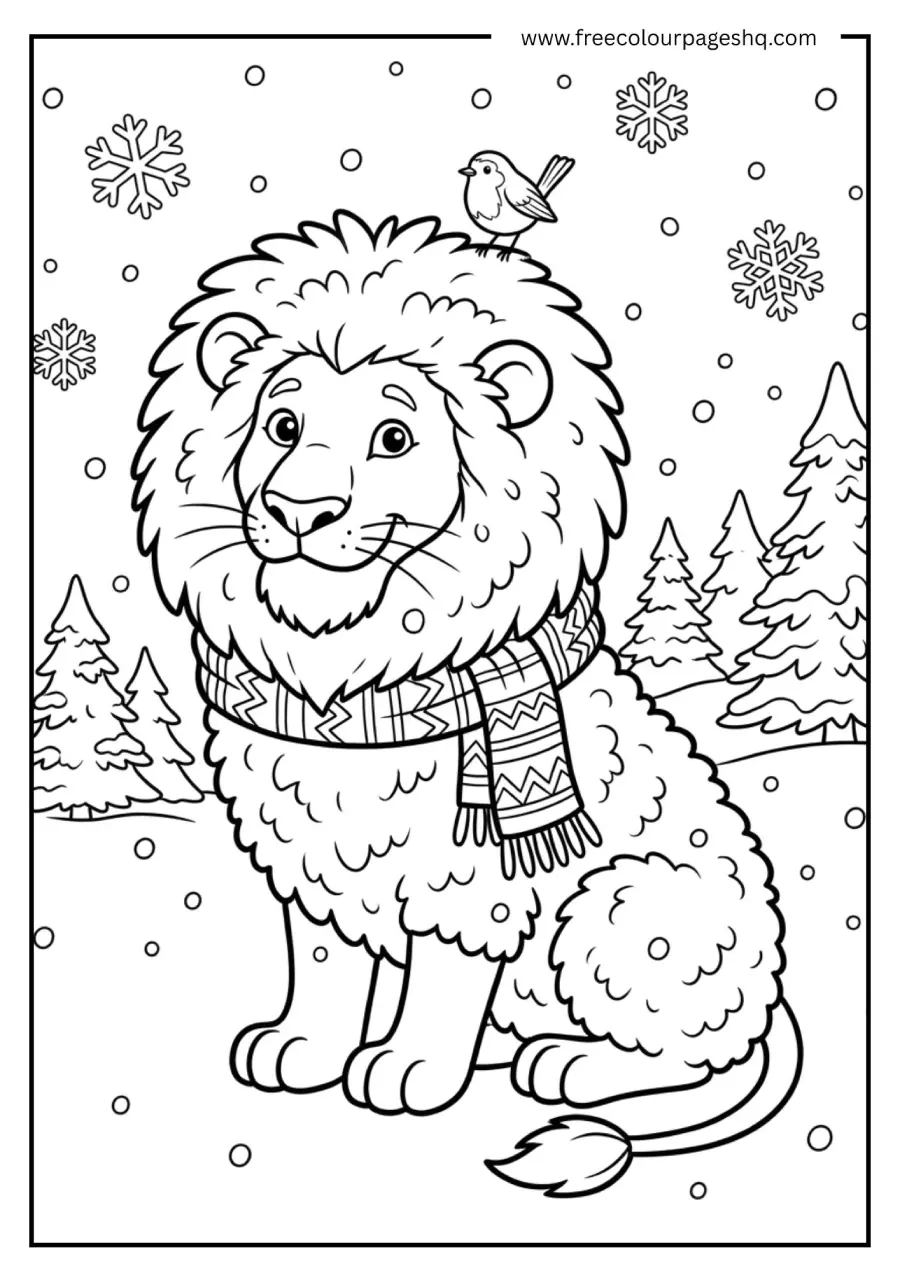 Lion in Winter Coat