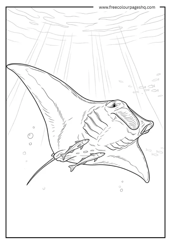 Manta Ray Gliding Through Ocean
