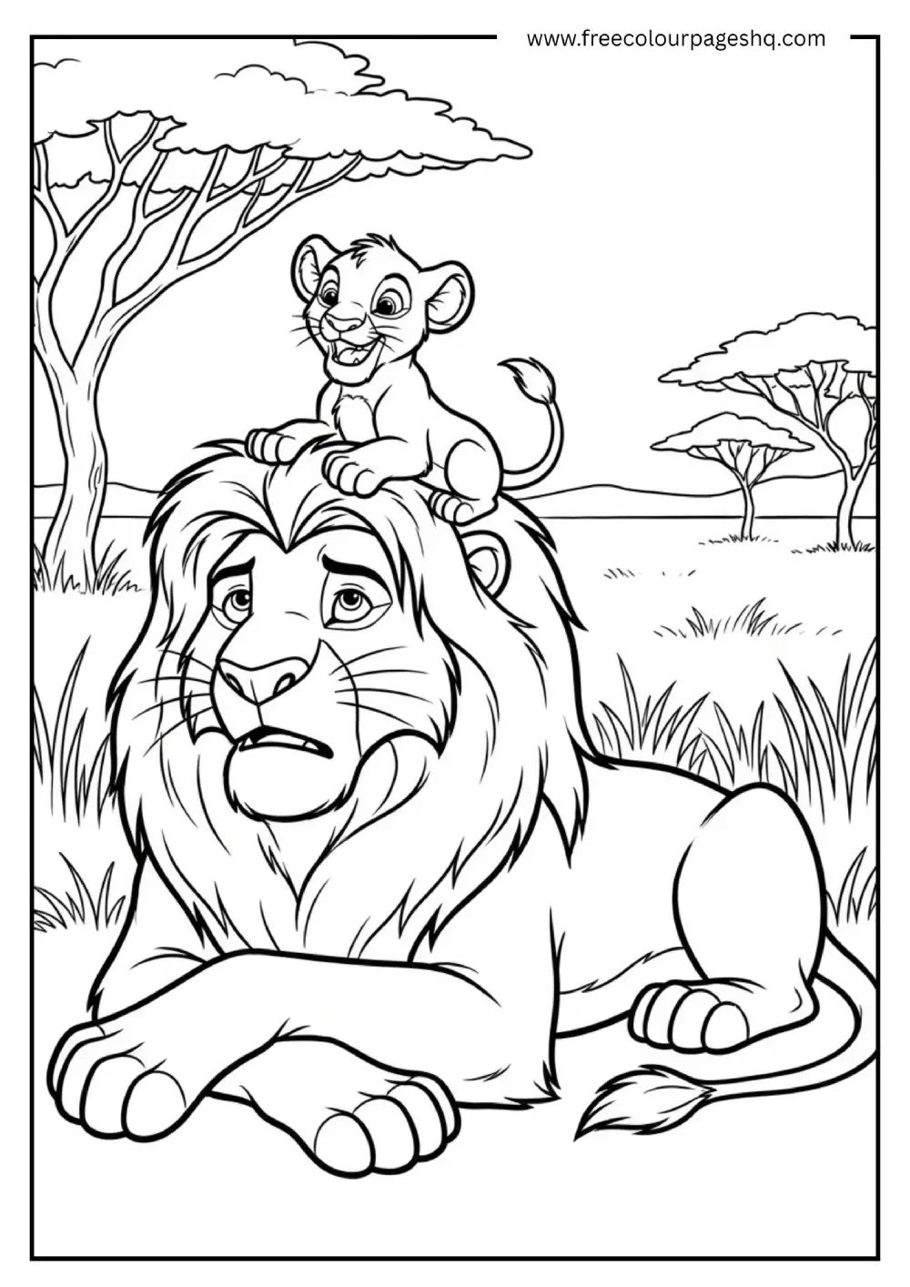 Papa Lion and His Cub