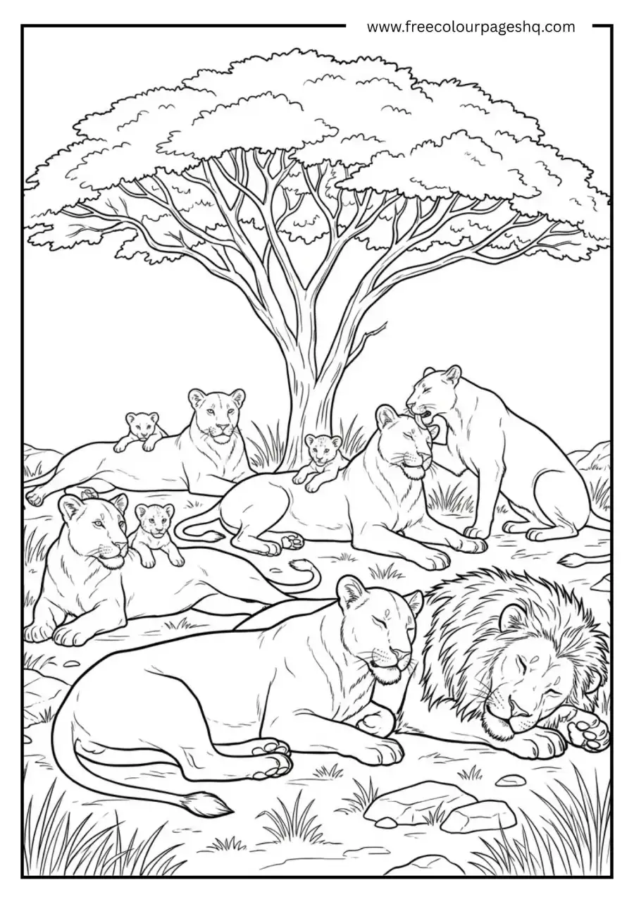 Pride Resting Under Acacia Tree