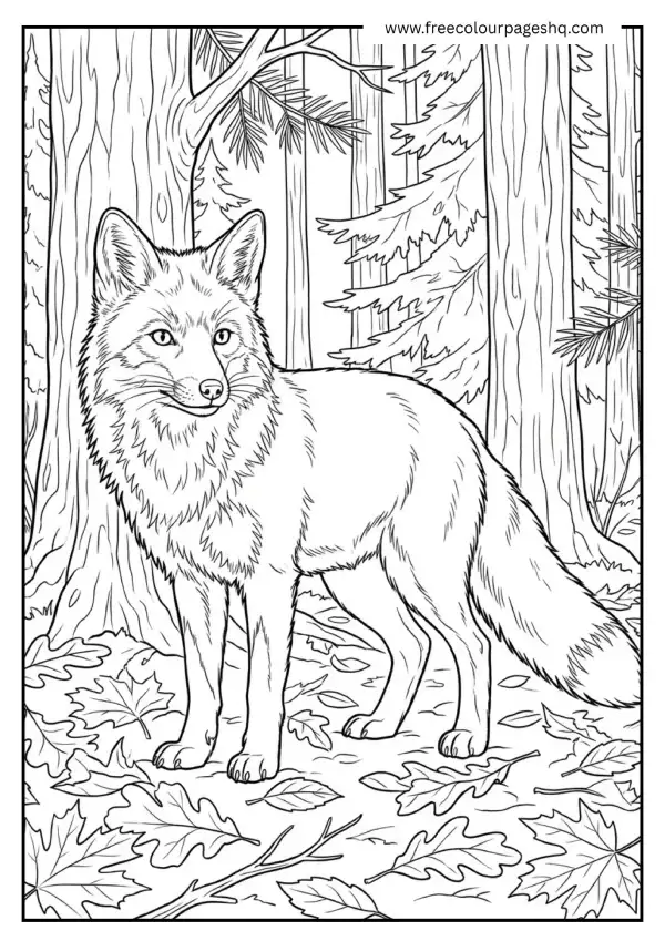 Red Fox Standing in Forest Red Fox Standing in Forest