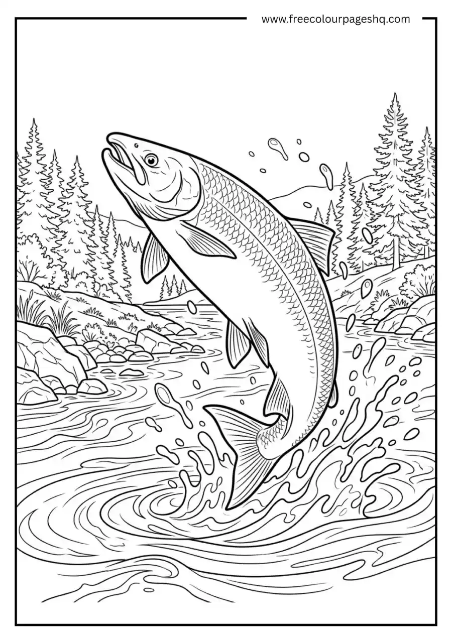 Salmon Leaping Upstream