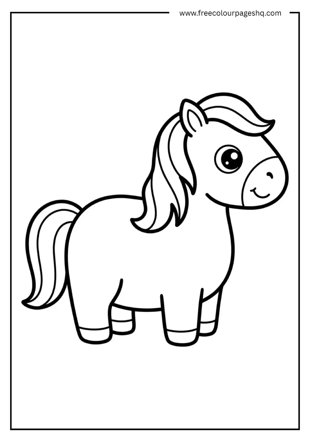 Simple Happy Horse Printable for Toddlers