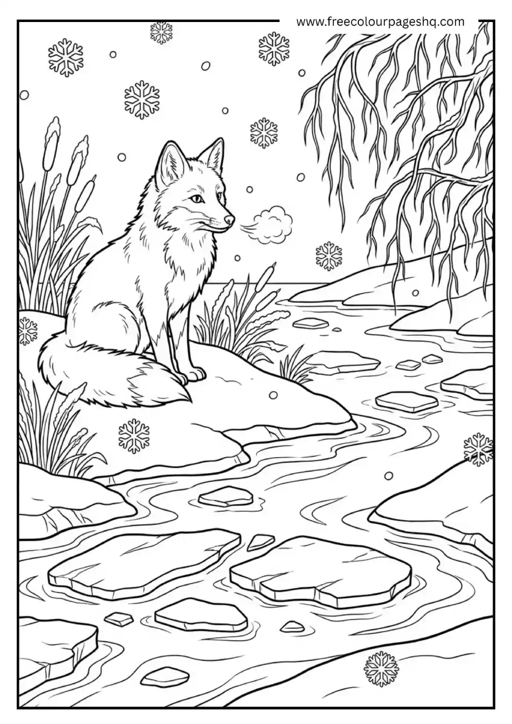 Winter Fox by Frozen River Winter Fox by Frozen River