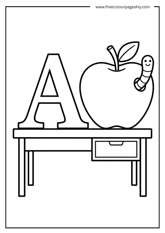 a is for apple back to school coloring page a is for apple back to school coloring page