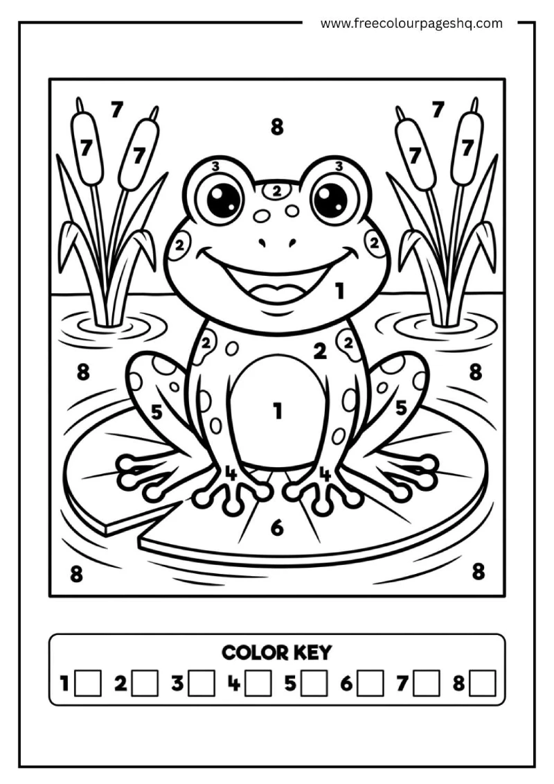 animal color by number frog animal color by number frog
