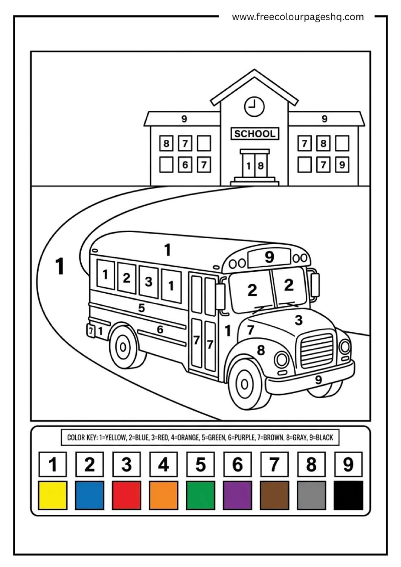 back to school color by number back to school color by number