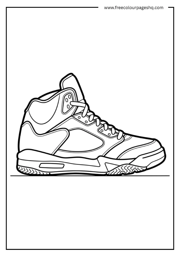 basketball shoe design coloring page