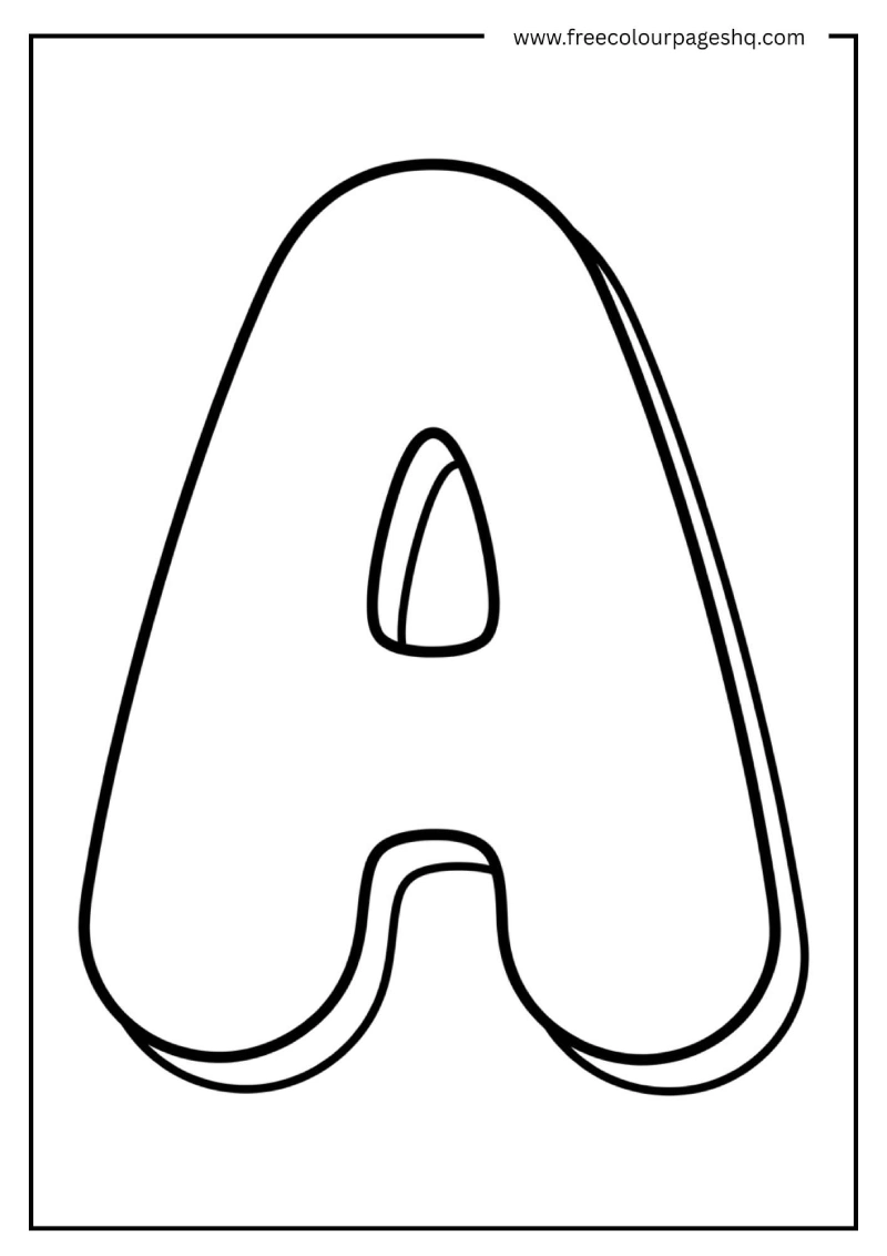 bubble letter a coloring page