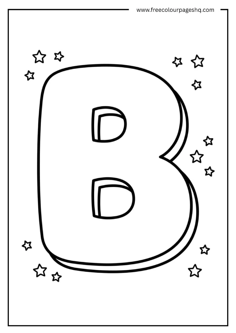 bubble letter b coloring page