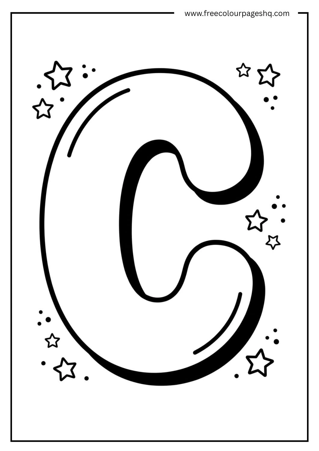 bubble letter c coloring page