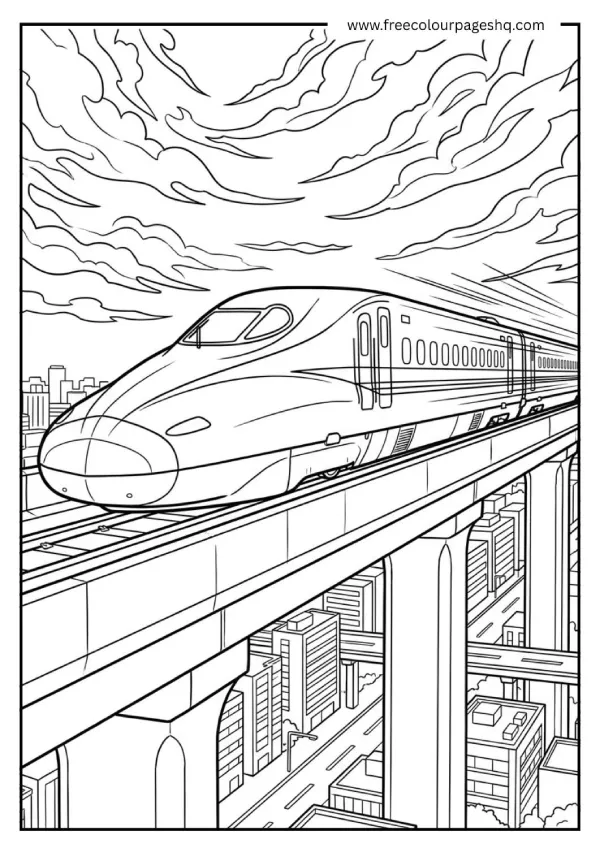 bullet train high speed coloring page bullet train high speed coloring page