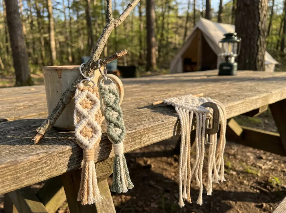 camping crafts for teens macrame keychain