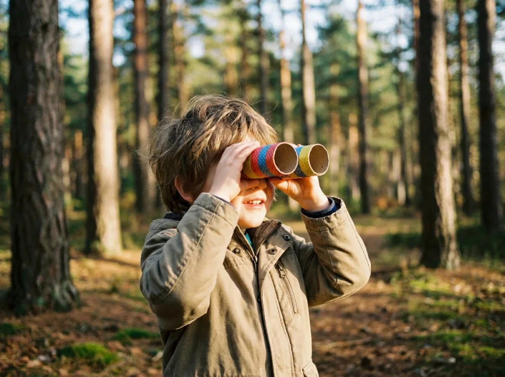 camping crafts preschool toilet roll binoculars