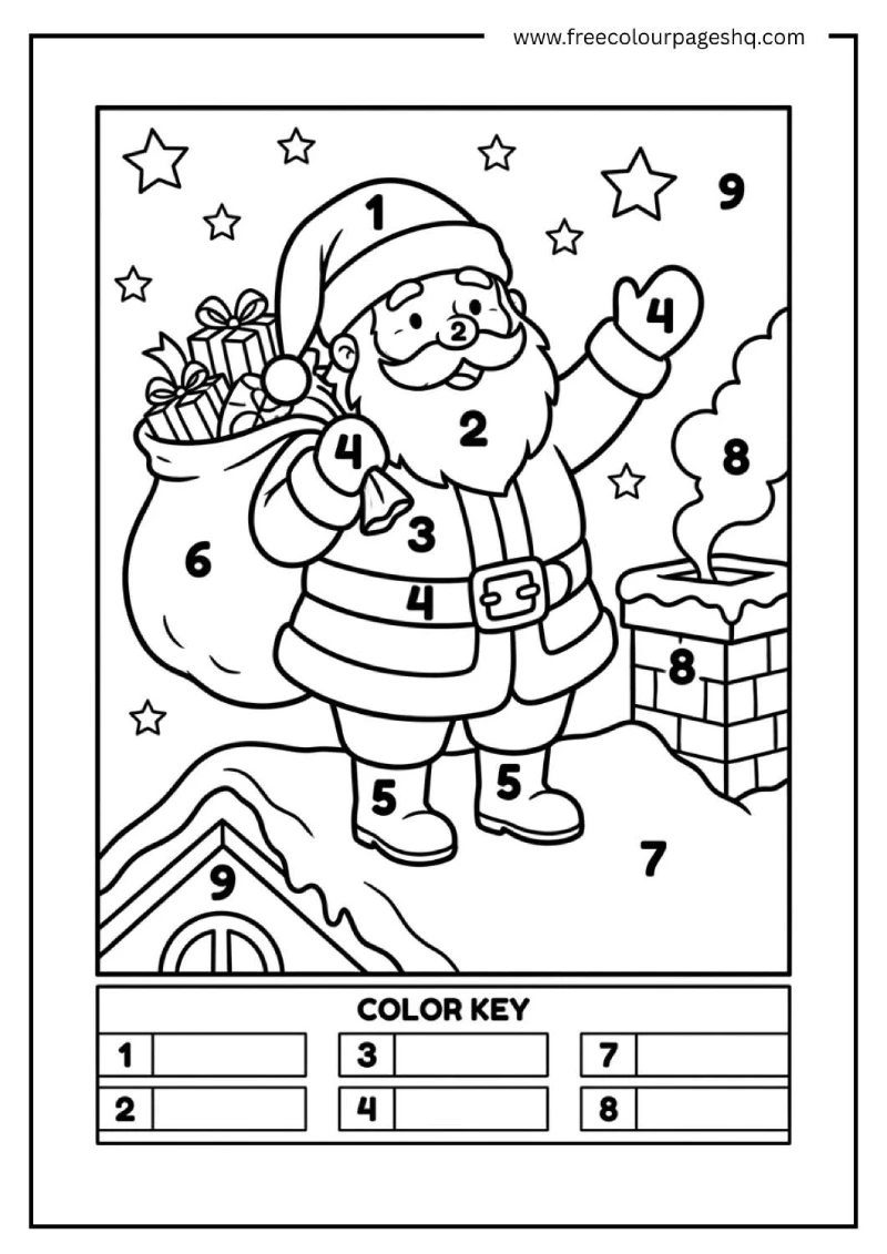 christmas color by number free christmas color by number free