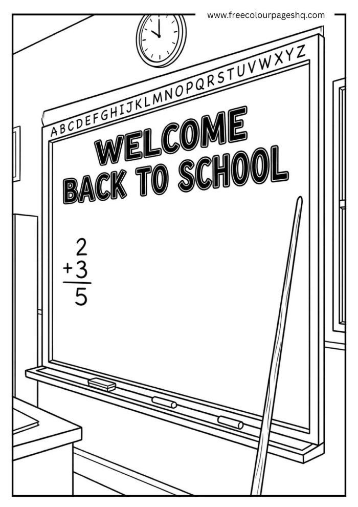 classroom chalkboard back to school coloring page classroom chalkboard back to school coloring page