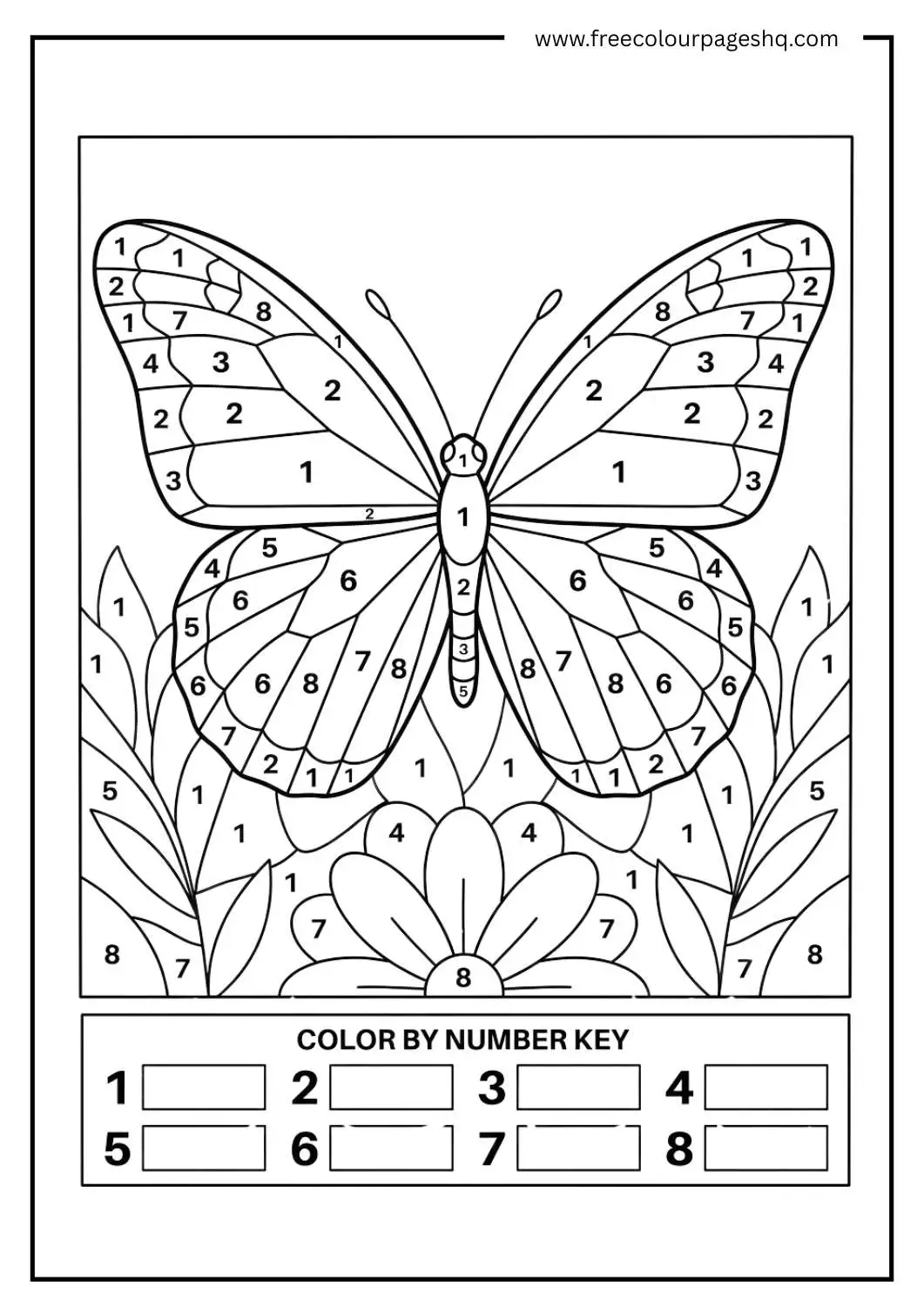 easy color by number butterfly easy color by number butterfly