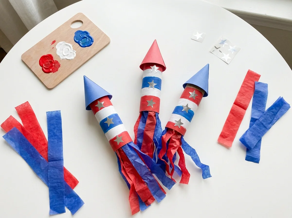 easy fourth of july crafts for toddlers toilet roll rocket