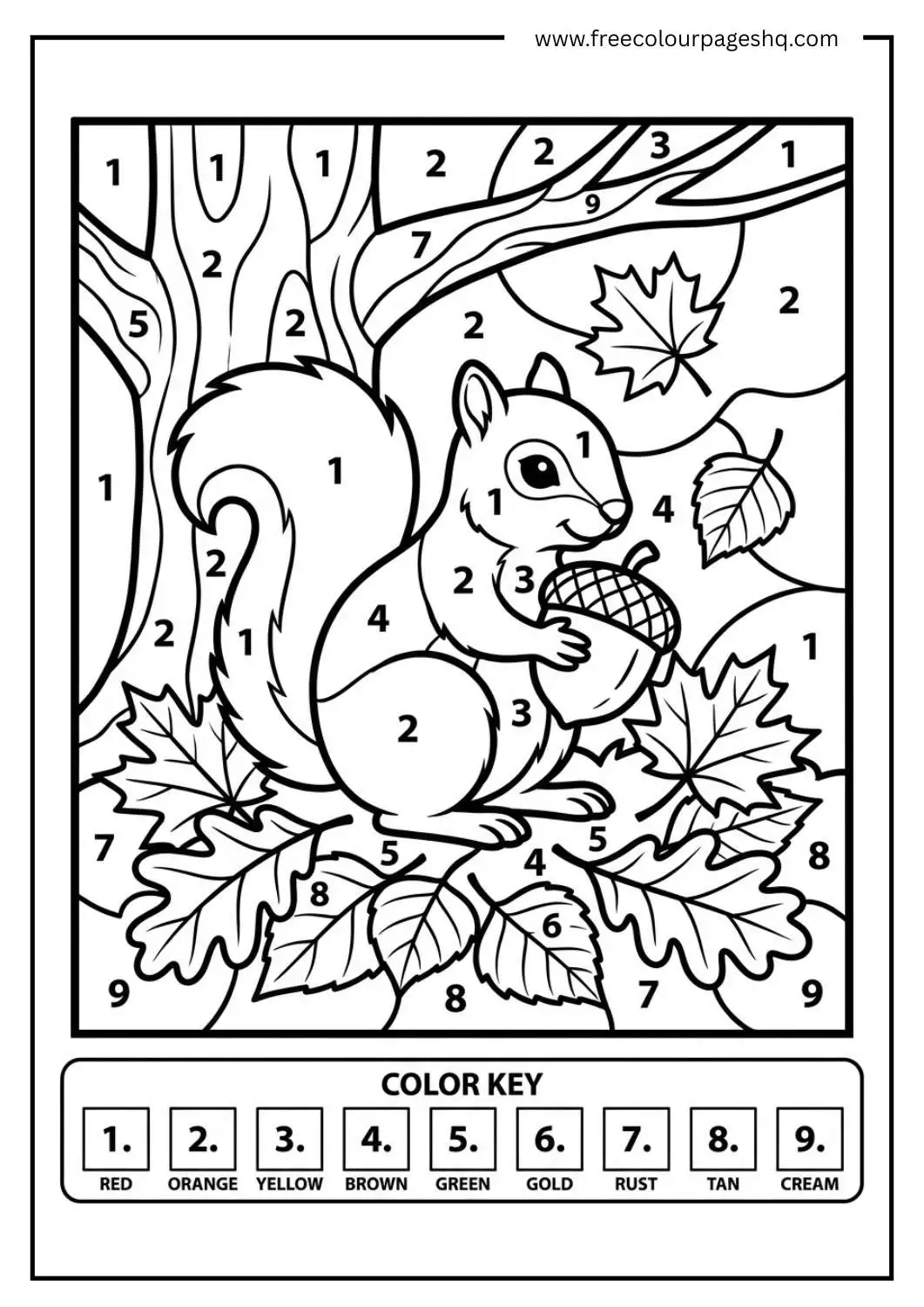 fall color by number printable fall color by number printable