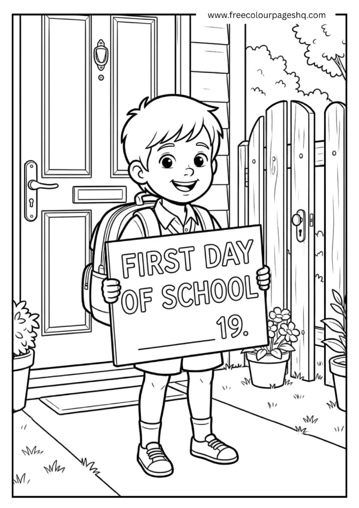 first day of school photo sign coloring page first day of school photo sign coloring page