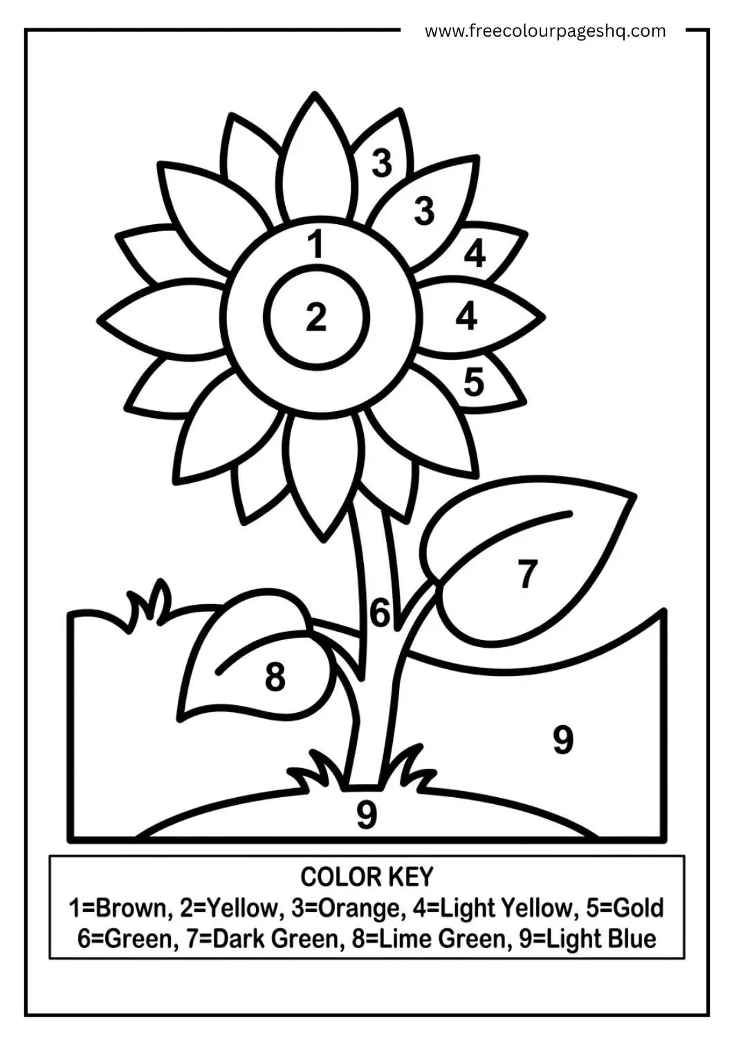flower color by number printable flower color by number printable
