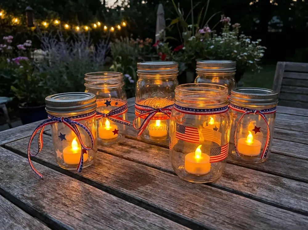 fourth of july adult craft mason jar luminaries