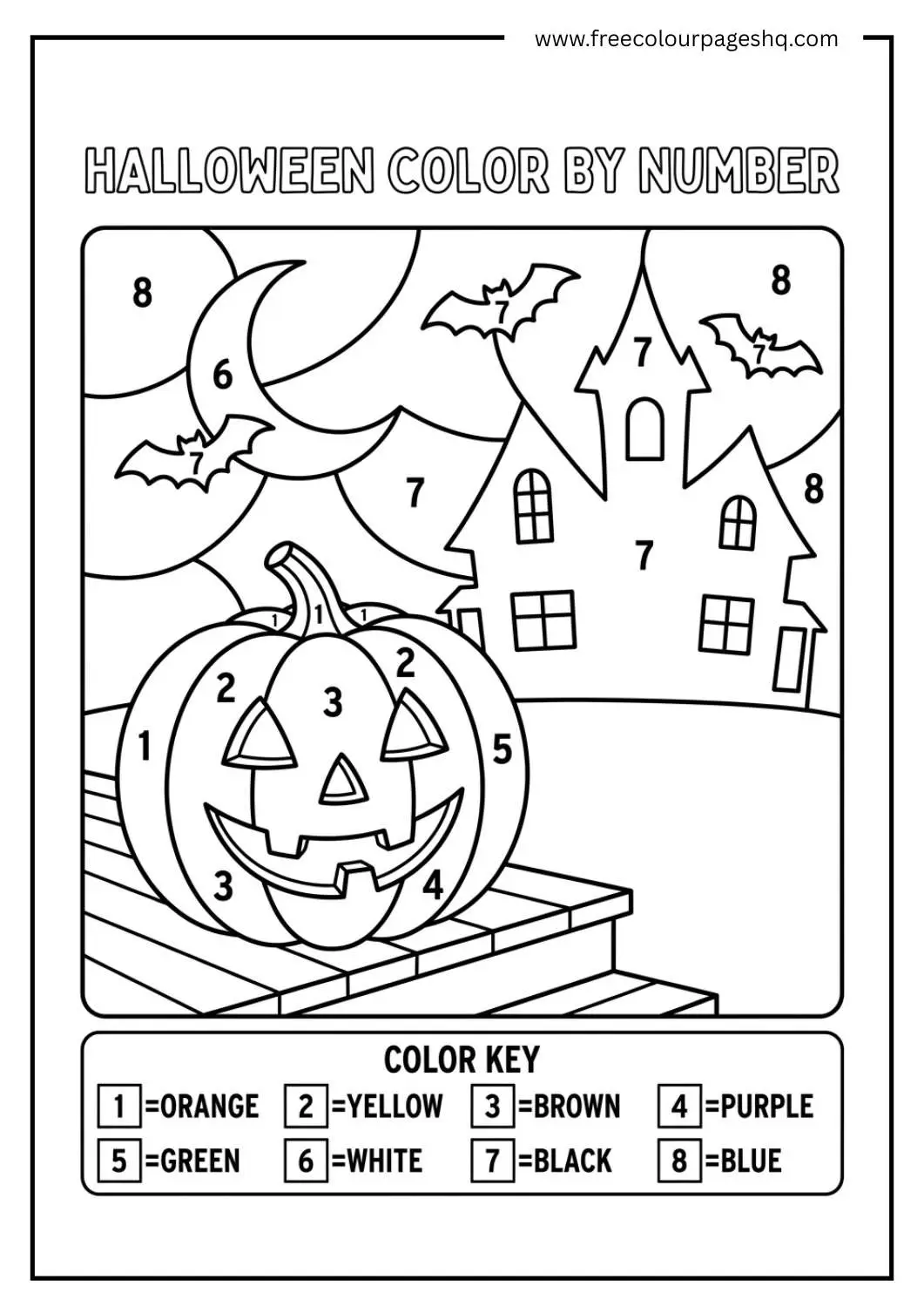 halloween color by number printable halloween color by number printable