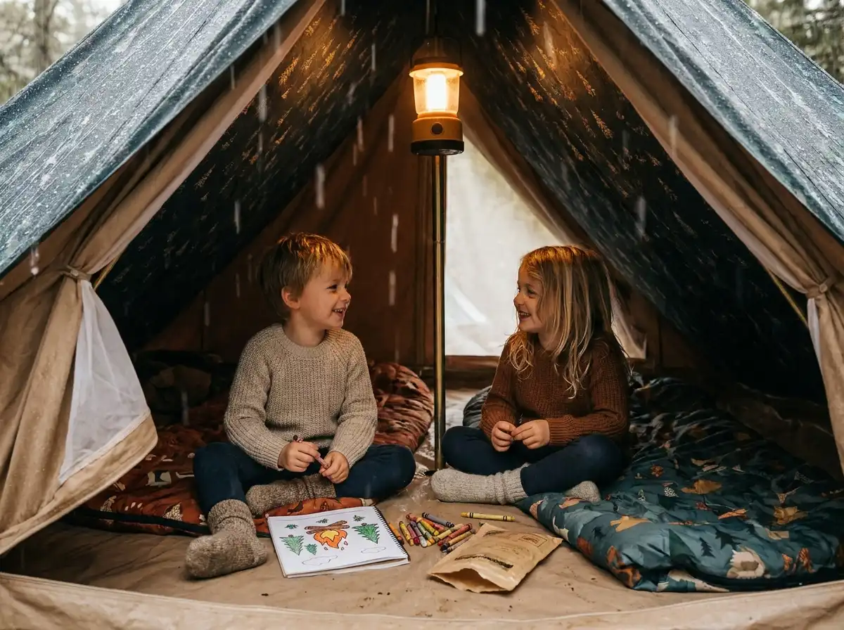 indoor camping crafts rainy day tent coloring pages