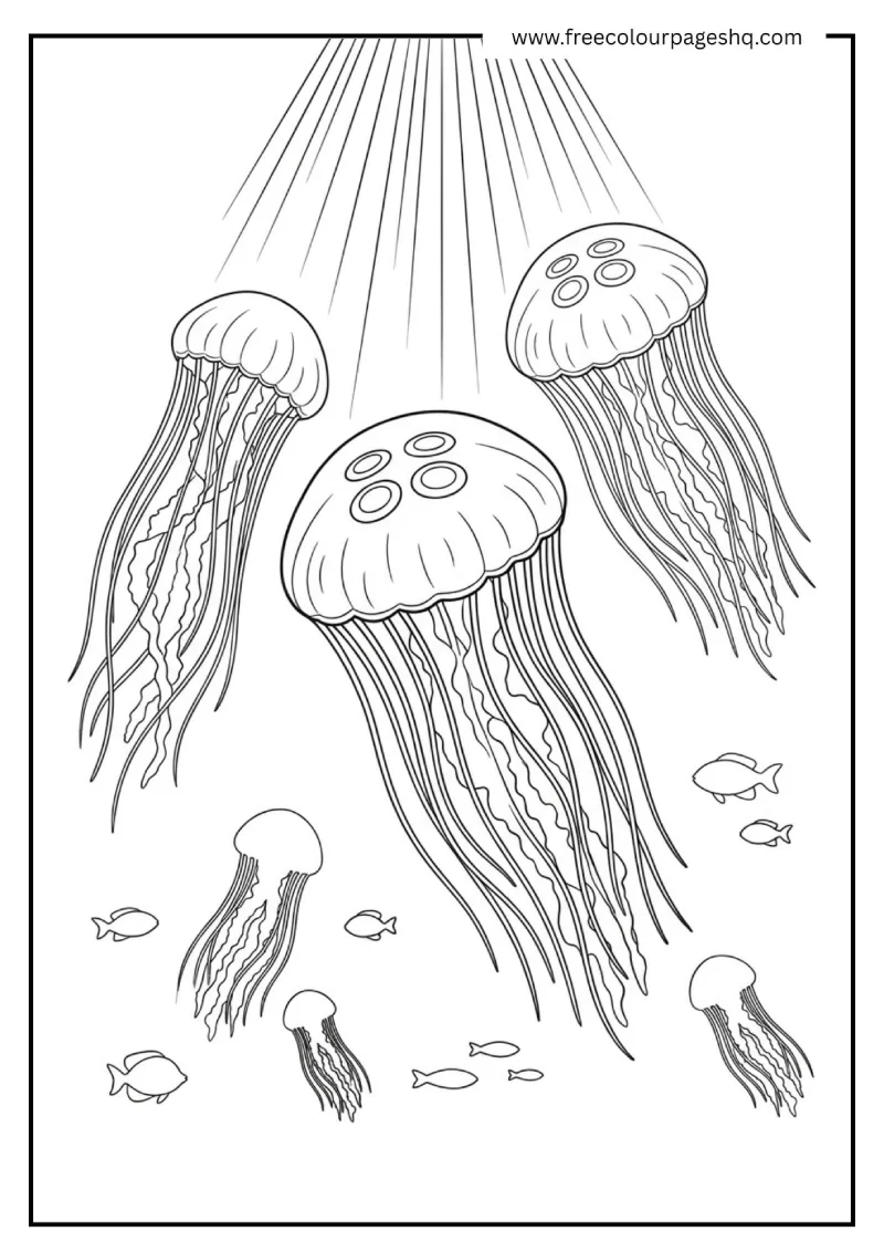 jellyfish ocean coloring page for teens