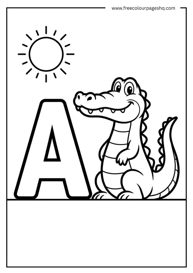 letter a coloring page preschool