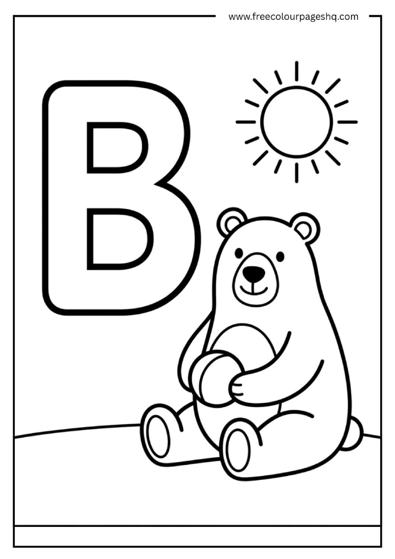 letter b coloring page preschool