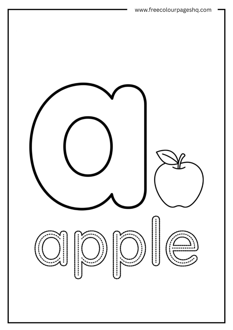 lowercase a coloring page