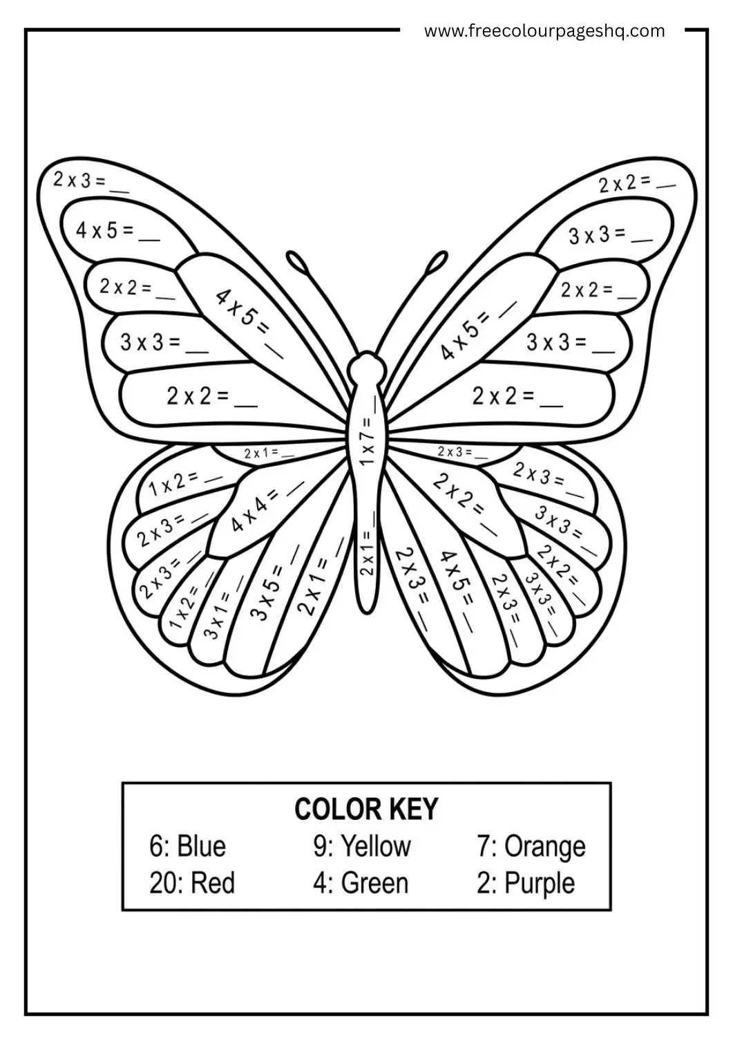 multiplication color by number printable multiplication color by number printable