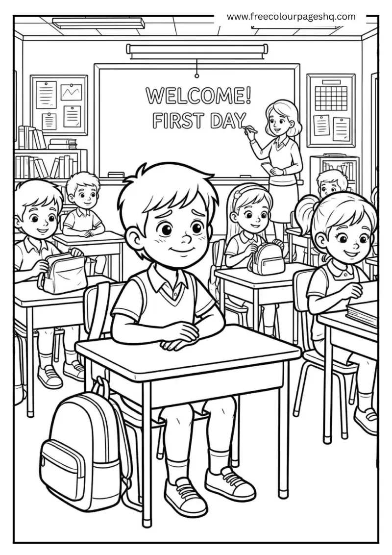 nervous first day child coloring page nervous first day child coloring page