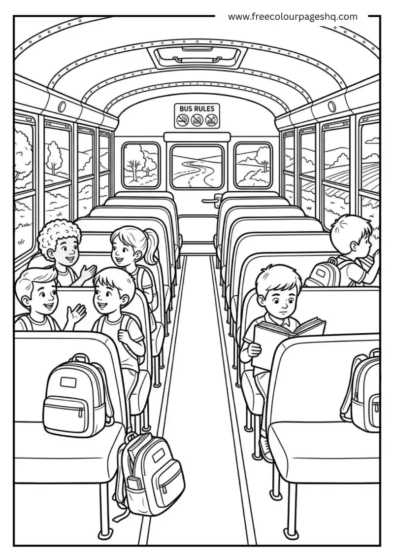 school bus interior coloring page school bus interior coloring page