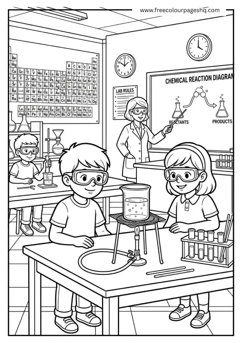 science lab classroom coloring page science lab classroom coloring page