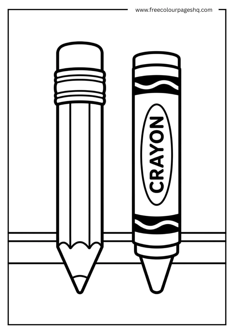 simple pencil and crayon coloring page preschool simple pencil and crayon coloring page preschool