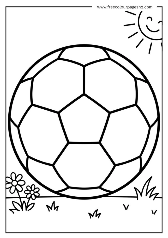 simple soccer ball coloring page for toddlers