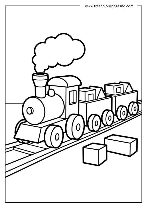 simple toy train coloring page for toddlers simple toy train coloring page for toddlers
