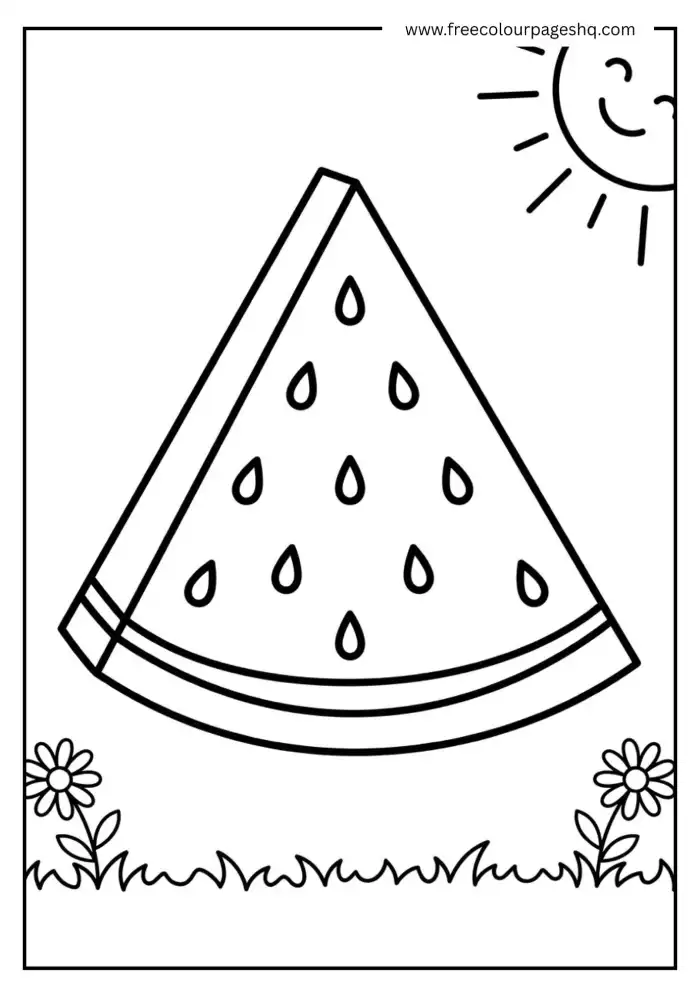 simple watermelon slice coloring page for toddlers simple watermelon slice coloring page for toddlers