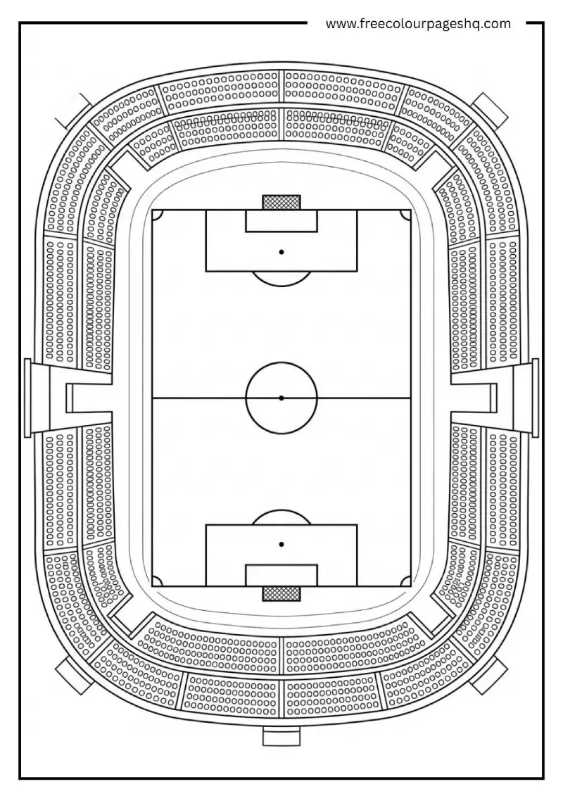soccer stadium overview coloring page
