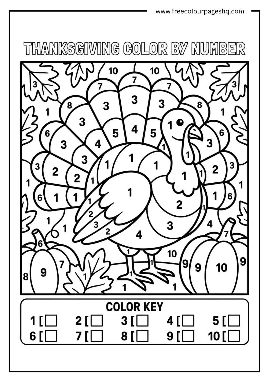 thanksgiving color by number printable thanksgiving color by number printable