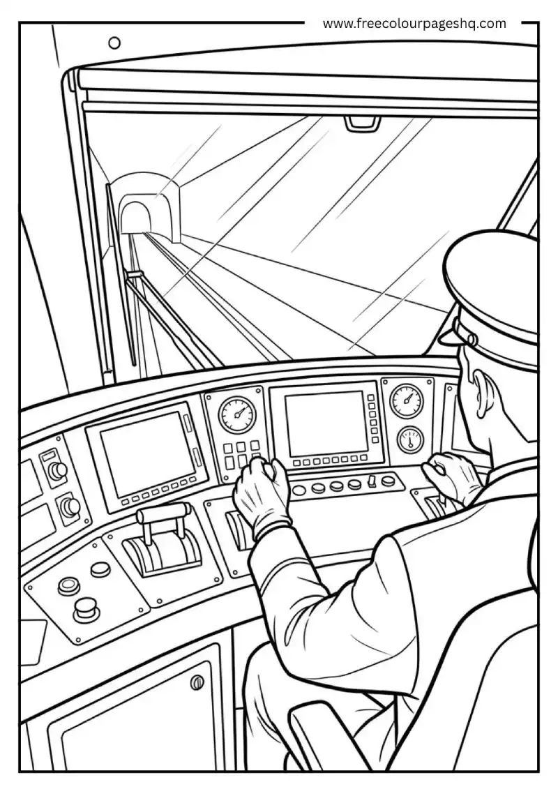 train cockpit driver cabin coloring page train cockpit driver cabin coloring page
