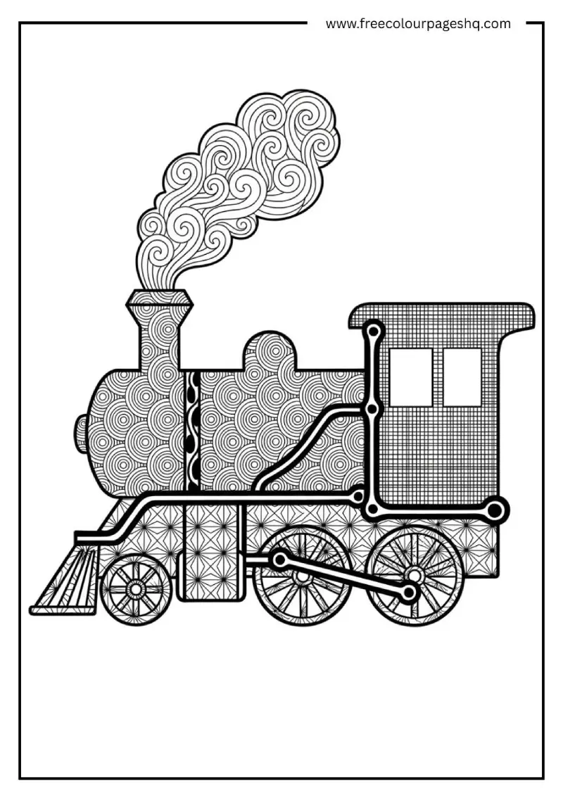 train zentangle coloring page for adults train zentangle coloring page for adults