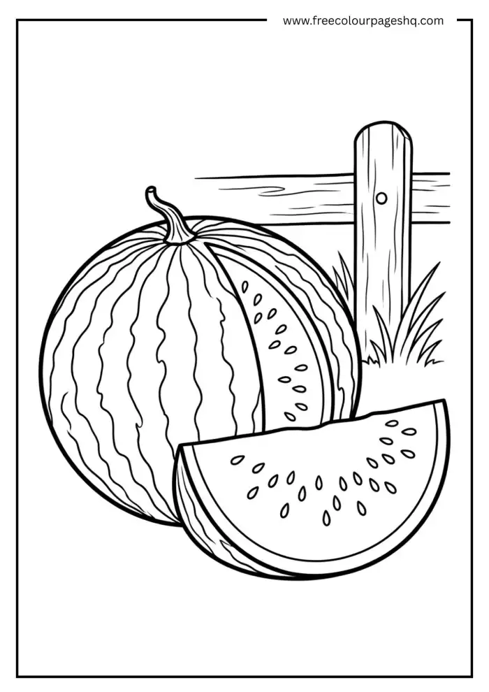 watermelon cut open coloring page watermelon cut open coloring page