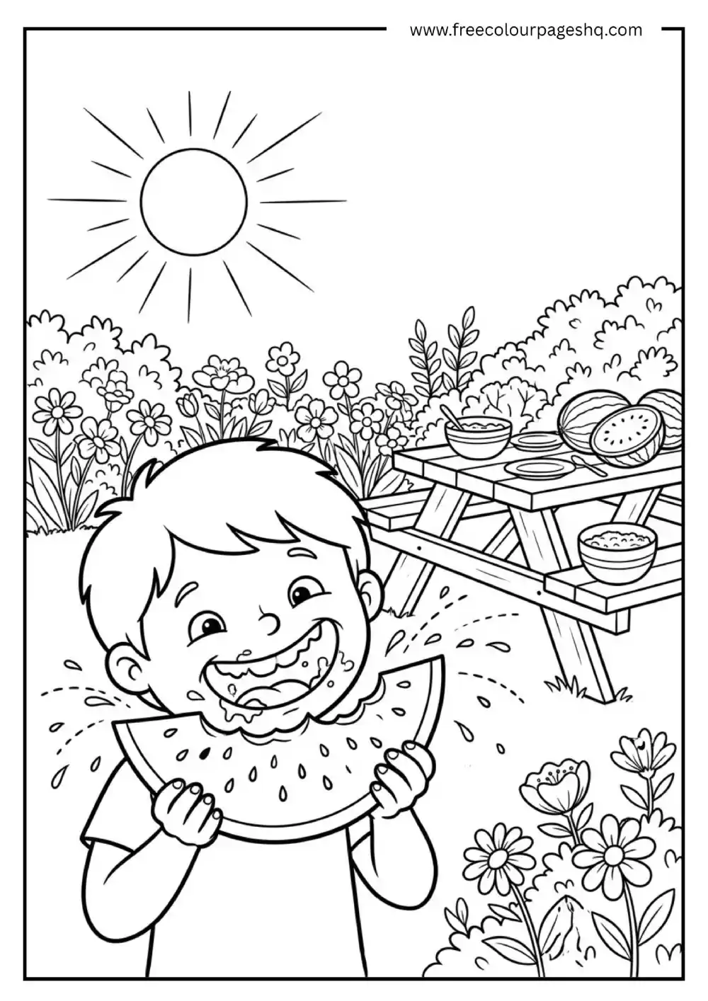 watermelon first day of summer coloring page watermelon first day of summer coloring page